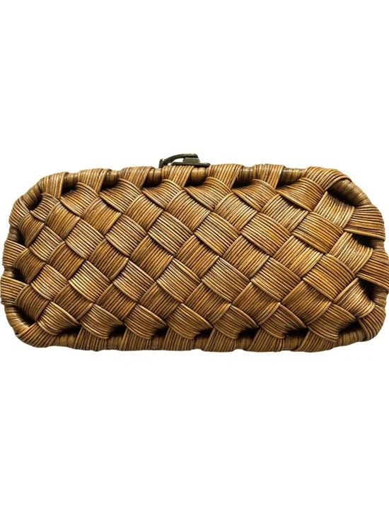 NWOT Amazing Woven Straw Clutch in Brown - Picture 7 of 7